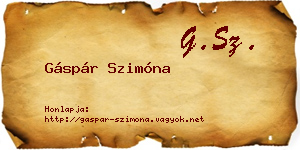 Gáspár Szimóna névjegykártya